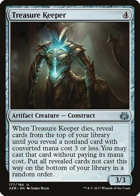 Treasure Keeper, carta Magic di tipo Artifact Creature — Construct illustrata da James Paick