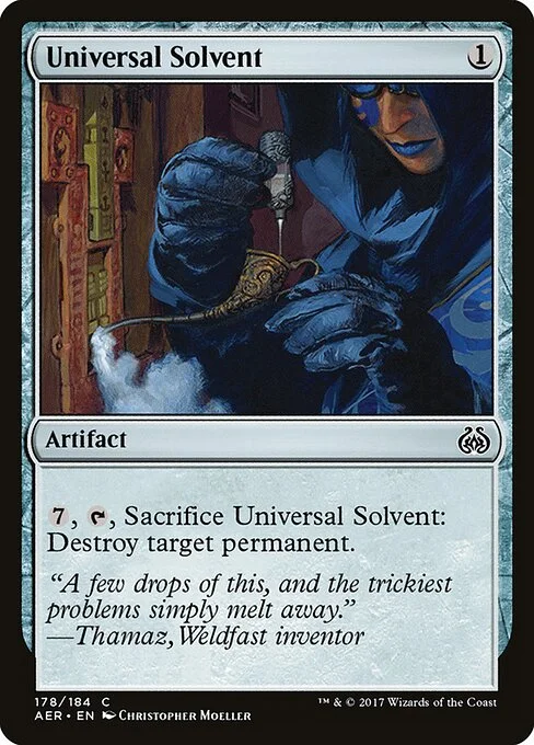 Universal Solvent, carta Magic di tipo Artifact illustrata da Christopher Moeller