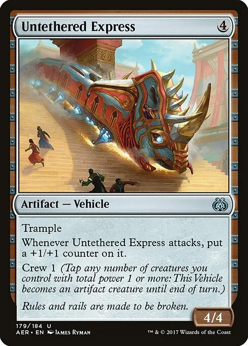 Untethered Express, carta Magic di tipo Artifact — Vehicle illustrata da James Ryman