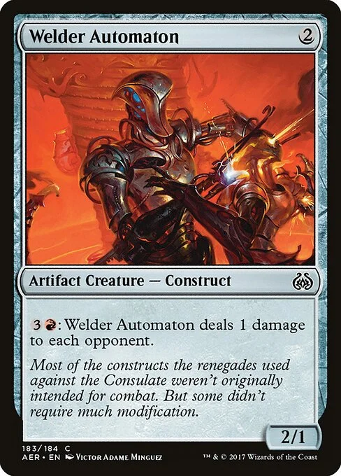 Welder Automaton, carta Magic di tipo Artifact Creature — Construct illustrata da Victor Adame Minguez