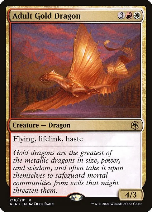 Adult Gold Dragon, carta Magic di tipo Creature — Dragon illustrata da Chris Rahn