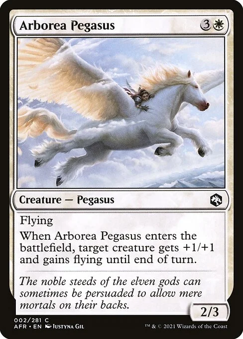 Arborea Pegasus, carta Magic di tipo Creature — Pegasus illustrata da Justyna Dura