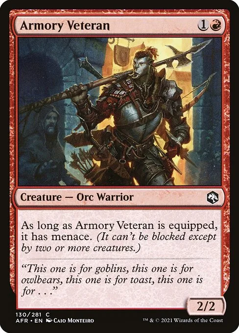 Armory Veteran, carta Magic di tipo Creature — Orc Warrior illustrata da Caio Monteiro