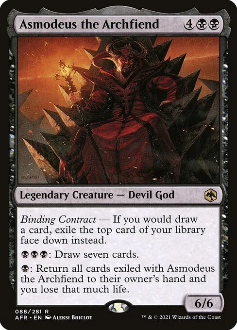 Asmodeus the Archfiend, carta Magic di tipo Legendary Creature — Devil God illustrata da Aleksi Briclot