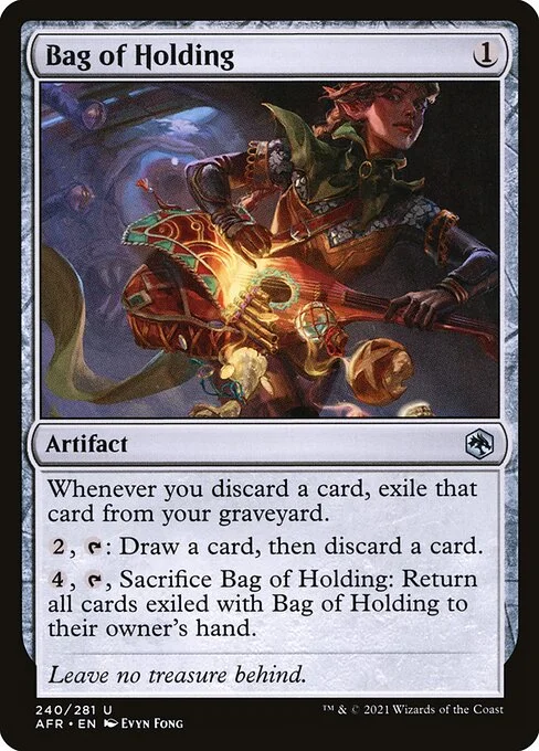 Bag of Holding, carta Magic di tipo Artifact illustrata da Evyn Fong