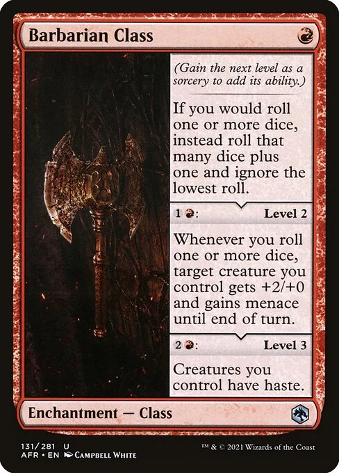 Barbarian Class, carta Magic di tipo Enchantment — Class illustrata da Campbell White