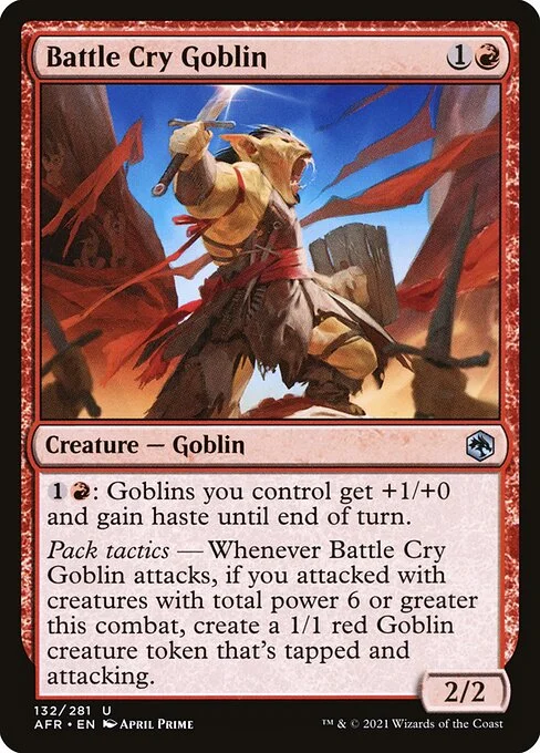 Battle Cry Goblin, carta Magic di tipo Creature — Goblin illustrata da April Prime