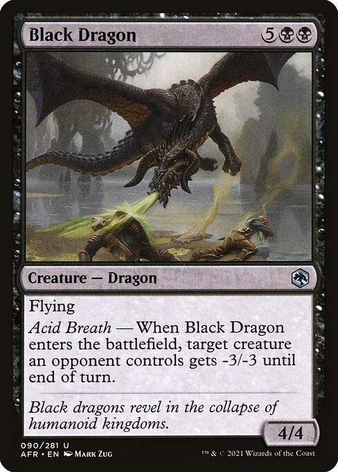 Black Dragon, carta Magic di tipo Creature — Dragon illustrata da Mark Zug