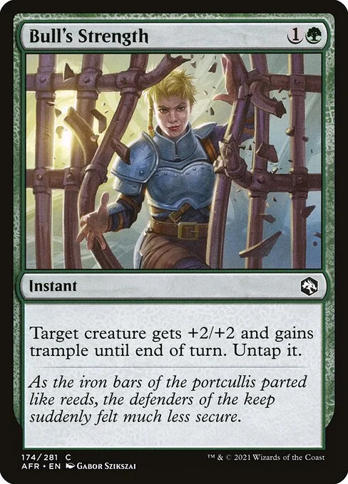 Bull's Strength, carta Magic di tipo Instant illustrata da Gabor Szikszai