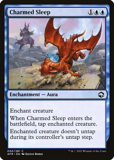 Charmed Sleep, carta Magic di tipo Enchantment — Aura illustrata da Zoltan Boros