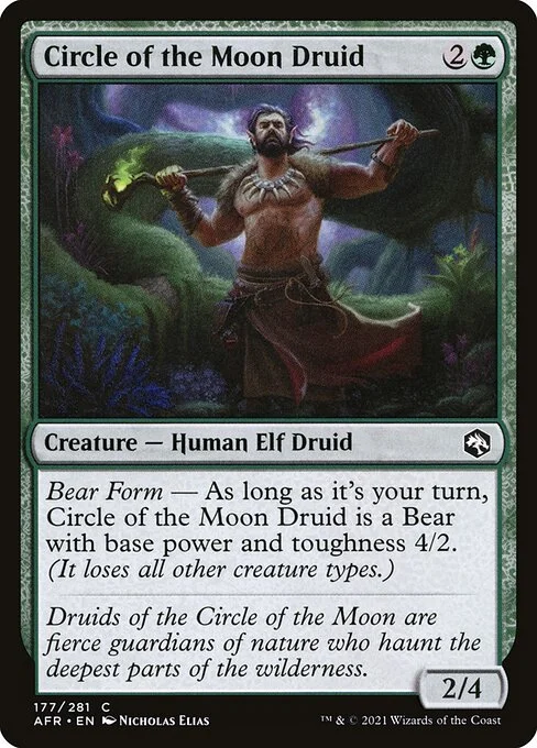 Circle of the Moon Druid, carta Magic di tipo Creature — Human Elf Druid illustrata da Nicholas Elias
