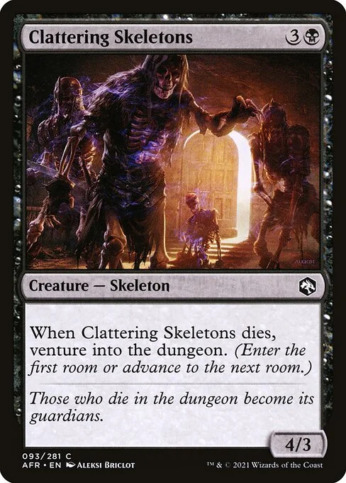 Clattering Skeletons, carta Magic di tipo Creature — Skeleton illustrata da Aleksi Briclot