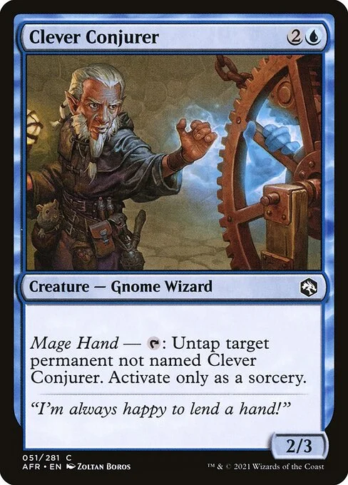 Clever Conjurer, carta Magic di tipo Creature — Gnome Wizard illustrata da Zoltan Boros