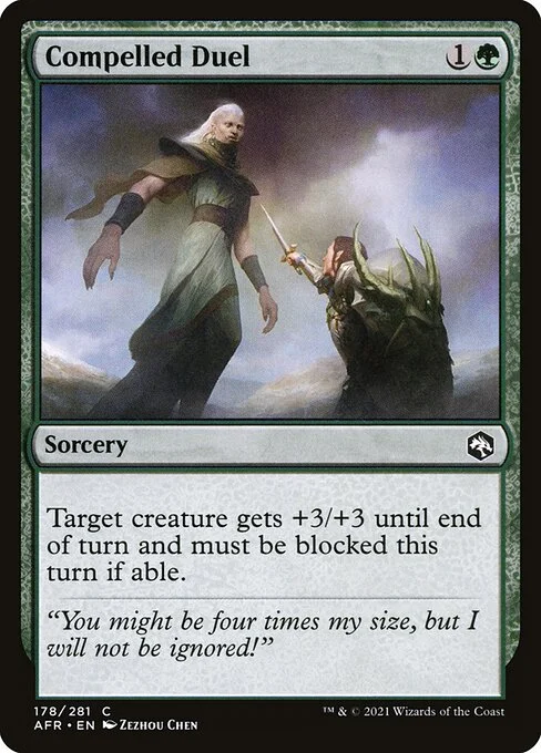 Compelled Duel, carta Magic di tipo Sorcery illustrata da Zezhou Chen