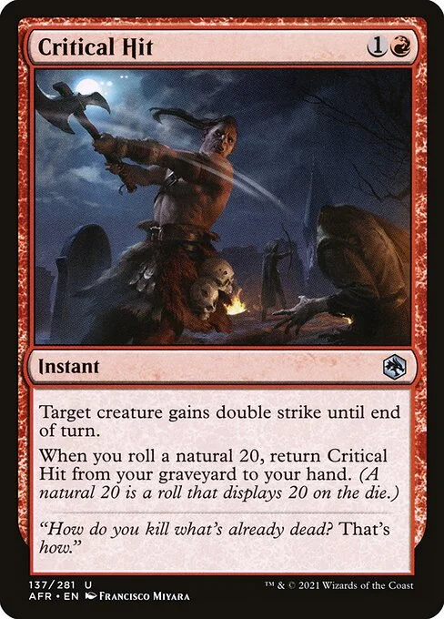 Critical Hit, carta Magic di tipo Instant illustrata da Francisco Miyara
