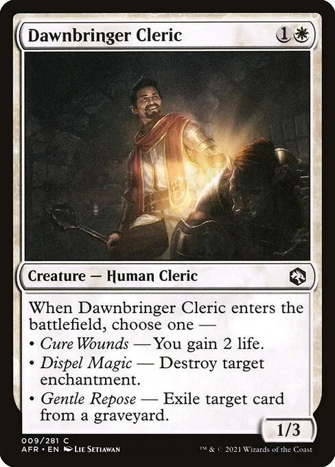 Dawnbringer Cleric, carta Magic di tipo Creature — Human Cleric illustrata da Lie Setiawan