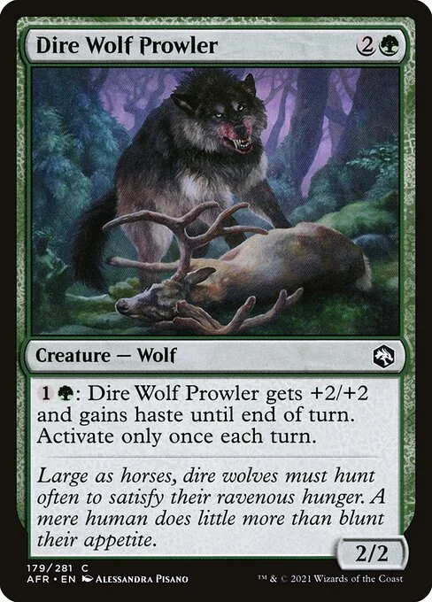 Dire Wolf Prowler, carta Magic di tipo Creature — Wolf illustrata da Alessandra Pisano