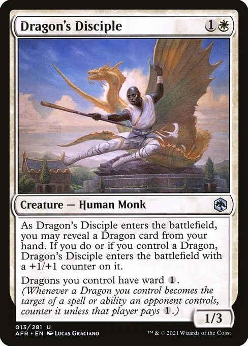 Dragon's Disciple, carta Magic di tipo Creature — Human Monk illustrata da Lucas Graciano