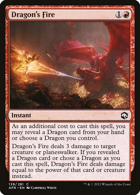Dragon's Fire, carta Magic di tipo Instant illustrata da Campbell White