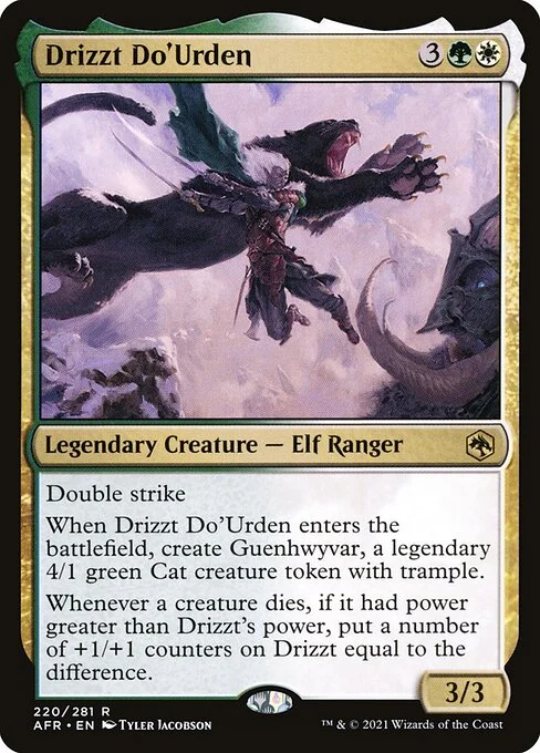 Drizzt Do'Urden, carta Magic di tipo Legendary Creature — Elf Ranger illustrata da Tyler Jacobson