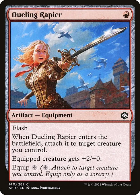 Dueling Rapier, carta Magic di tipo Artifact — Equipment illustrata da Anna Podedworna