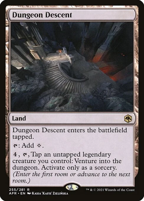 Dungeon Descent, carta Magic di tipo Land illustrata da Kasia 'Kafis' Zielińska