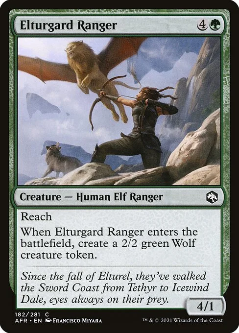 Elturgard Ranger, carta Magic di tipo Creature — Human Elf Ranger illustrata da Francisco Miyara