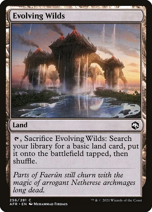 Evolving Wilds, carta Magic di tipo Land illustrata da Muhammad Firdaus