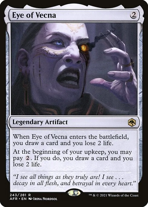 Eye of Vecna, carta Magic di tipo Legendary Artifact illustrata da Irina Nordsol