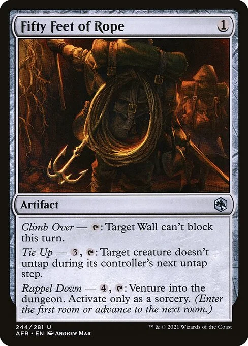 Fifty Feet of Rope, carta Magic di tipo Artifact illustrata da Andrew Mar