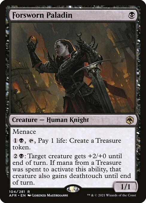 Forsworn Paladin, carta Magic di tipo Creature — Human Knight illustrata da Lorenzo Mastroianni