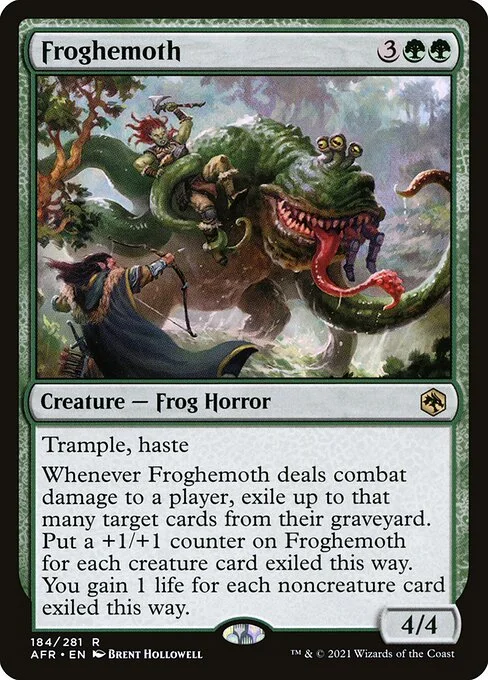 Froghemoth, carta Magic di tipo Creature — Frog Horror illustrata da Brent Hollowell
