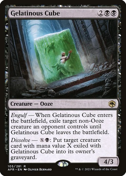 Gelatinous Cube, carta Magic di tipo Creature — Ooze illustrata da Olivier Bernard