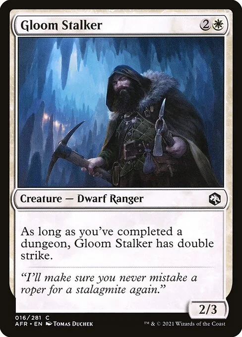 Gloom Stalker, carta Magic di tipo Creature — Dwarf Ranger illustrata da Tomas Duchek