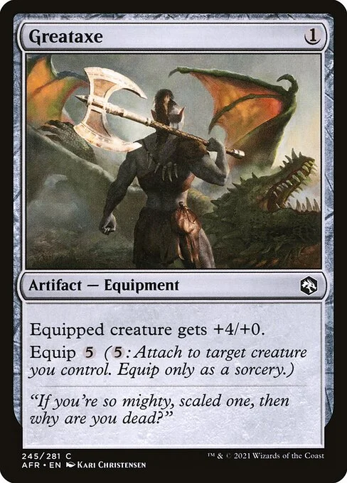 Greataxe, carta Magic di tipo Artifact — Equipment illustrata da Kari Christensen