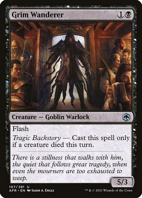 Grim Wanderer, carta Magic di tipo Creature — Goblin Warlock illustrata da Jason A. Engle