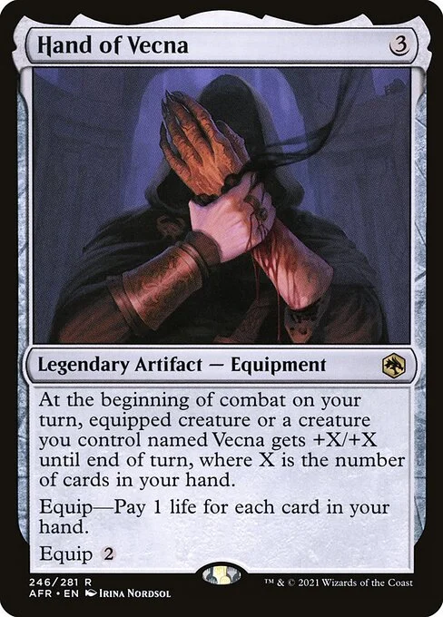 Hand of Vecna, carta Magic di tipo Legendary Artifact — Equipment illustrata da Irina Nordsol