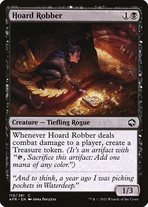 Hoard Robber, carta Magic di tipo Creature — Tiefling Rogue illustrata da Anna Pavleeva