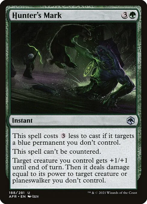 Hunter's Mark, carta Magic di tipo Instant illustrata da Izzy