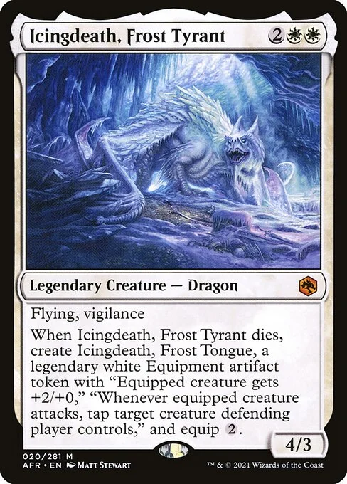 Icingdeath, Frost Tyrant, carta Magic di tipo Legendary Creature — Dragon illustrata da Matt Stewart