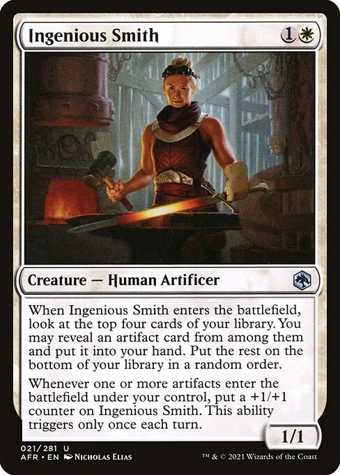 Ingenious Smith, carta Magic di tipo Creature — Human Artificer illustrata da Nicholas Elias