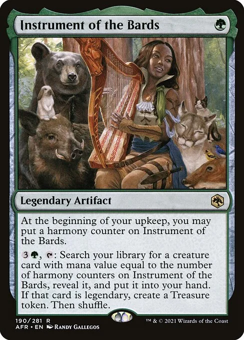 Instrument of the Bards, carta Magic di tipo Legendary Artifact illustrata da Randy Gallegos