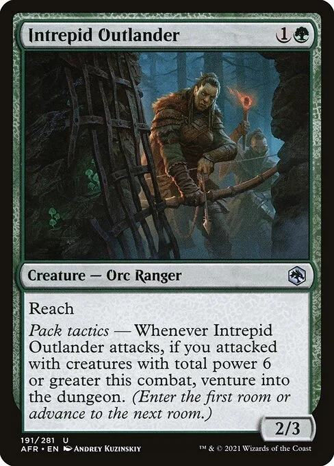 Intrepid Outlander, carta Magic di tipo Creature — Orc Ranger illustrata da Andrey Kuzinskiy