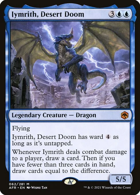 Iymrith, Desert Doom, carta Magic di tipo Legendary Creature — Dragon illustrata da Wisnu Tan