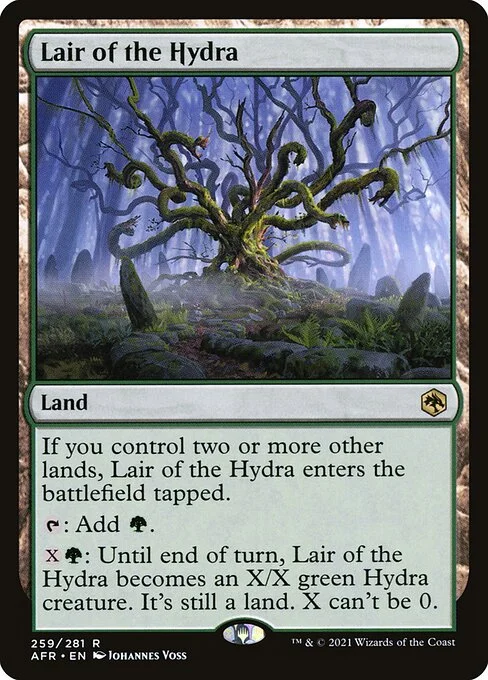 Lair of the Hydra, carta Magic di tipo Land illustrata da Johannes Voss