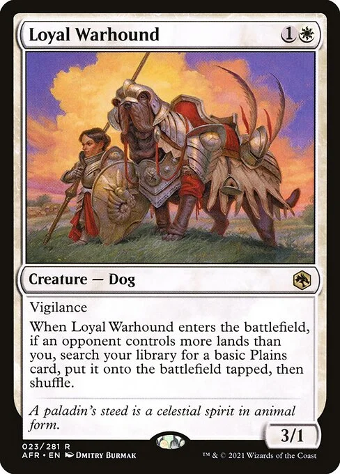 Loyal Warhound, carta Magic di tipo Creature — Dog illustrata da Dmitry Burmak