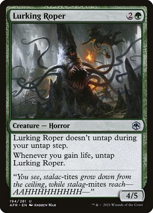 Lurking Roper, carta Magic di tipo Creature — Horror illustrata da Andrew Mar