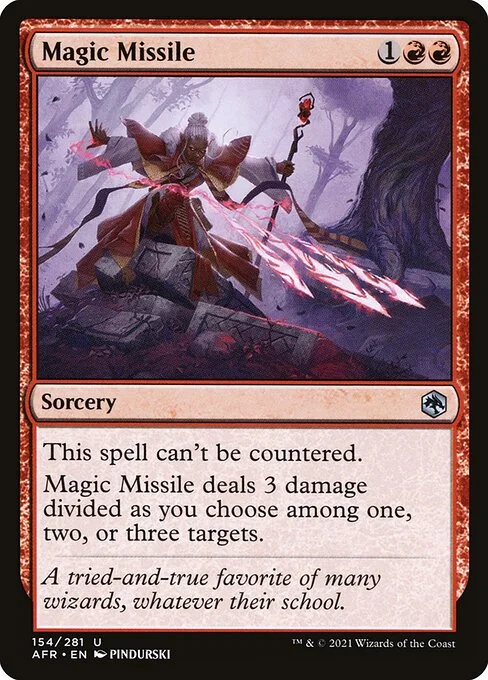 Magic Missile, carta Magic di tipo Sorcery illustrata da PINDURSKI