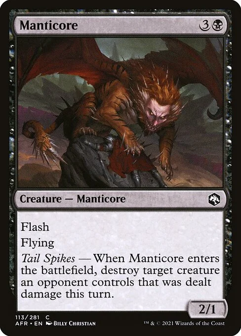 Manticore, carta Magic di tipo Creature — Manticore illustrata da Billy Christian