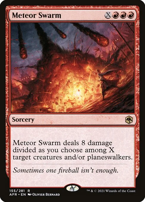 Meteor Swarm, carta Magic di tipo Sorcery illustrata da Olivier Bernard